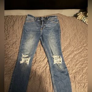Hollister Blue Distressed Skinny Jeans